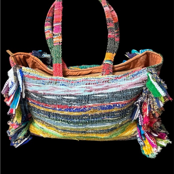 Colorful Hamsa Embroidered Tote Bag
Will come with a free wallet. - Picture 3 of 9